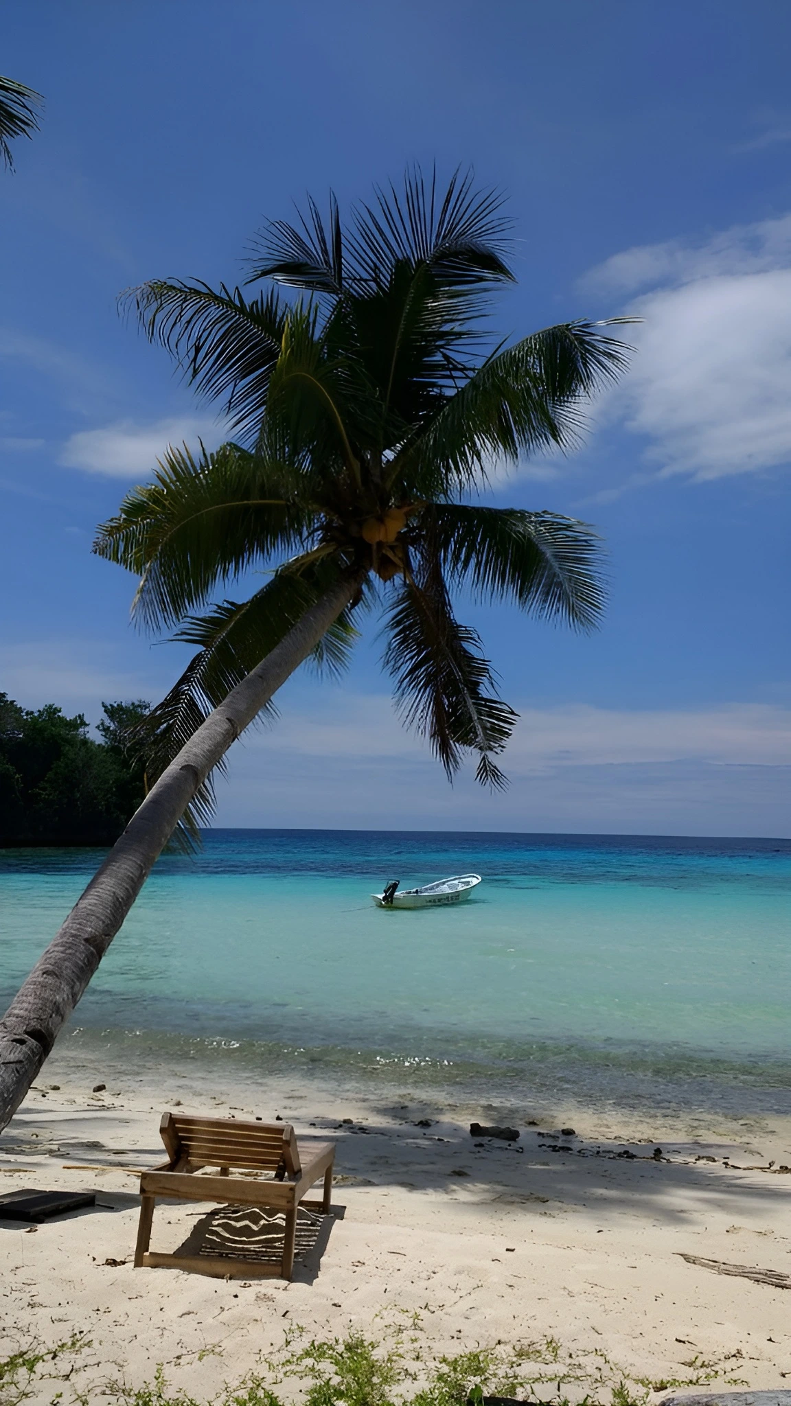 Pristine white sand beach