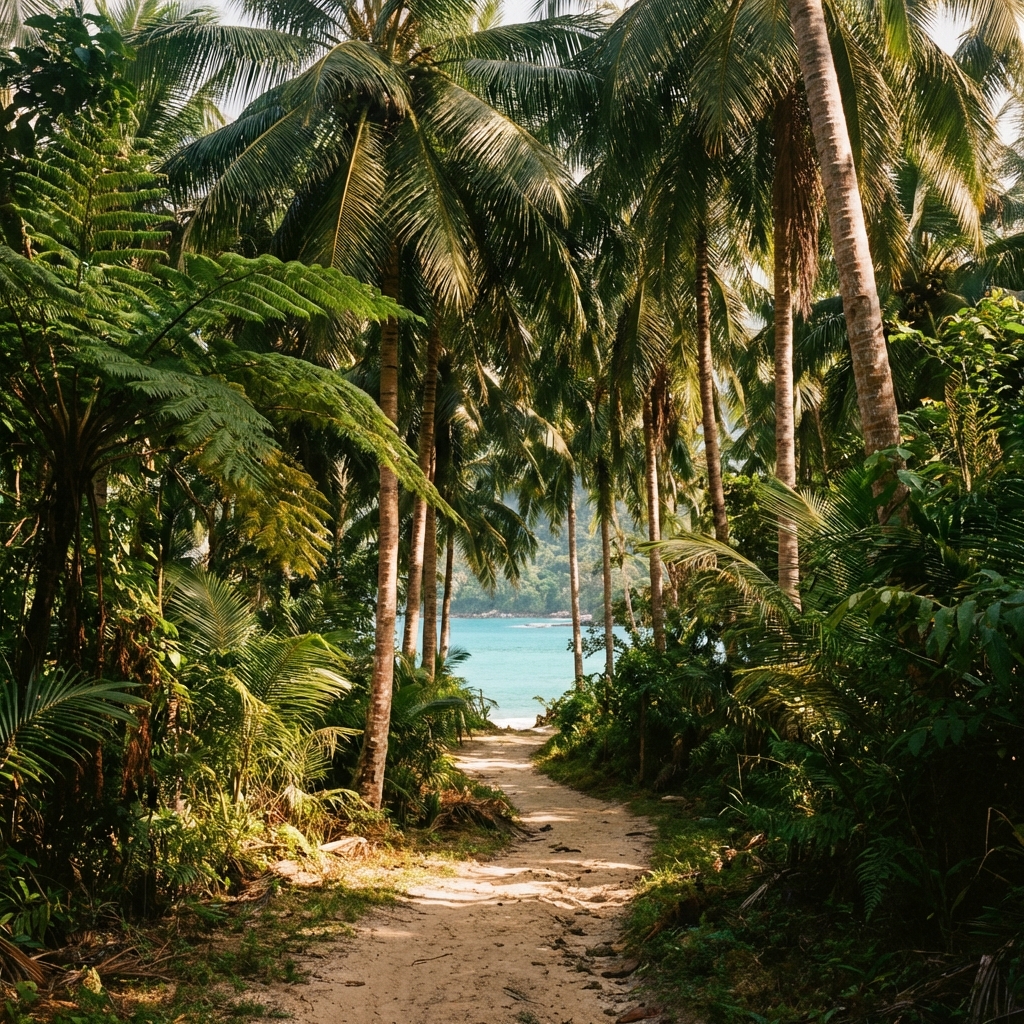 Lush tropical jungle path